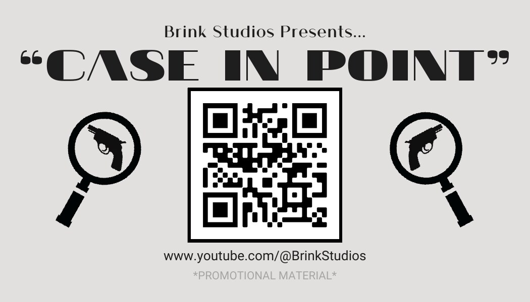 Back of the card: Case in Point and Brink Studios